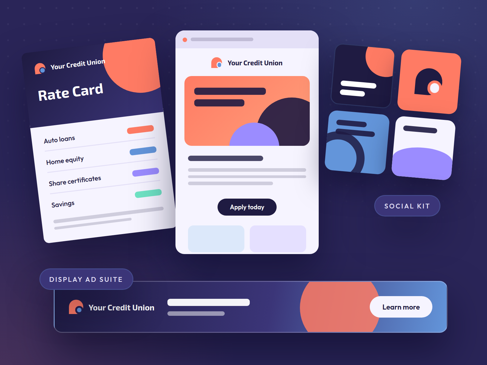 Rate card, email template, social media kit and display ad mockups